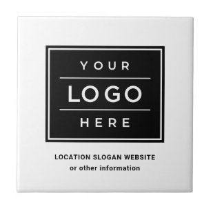 Branded White Business Logo Decorative Ceramic Tile