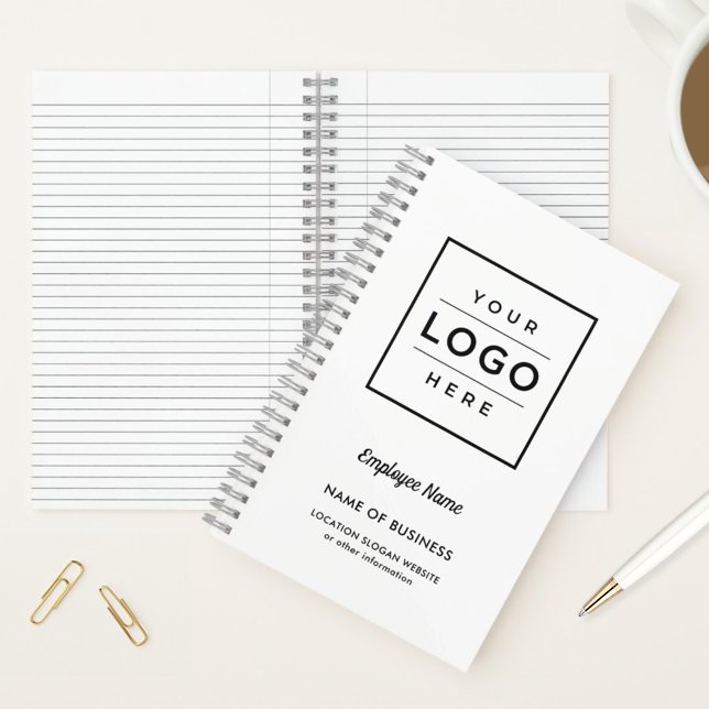 Branded White Business Logo Employee Notebook (Creator Uploaded)