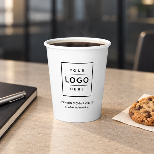 Branded White Business Logo Hospitality Paper Cups