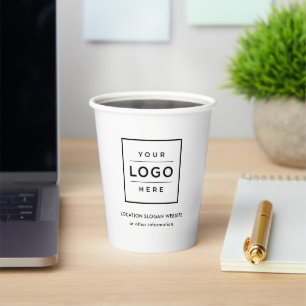 Branded White Business Logo Hospitality Paper Cups