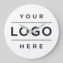 Branded White Business Logo Office Large Clock