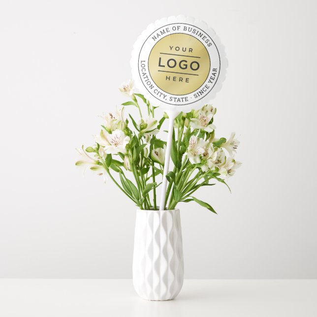 Branded White Business Logo Promo Balloon (Vase)