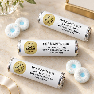 Branded White Business Logo Promo Breath Savers® Mints