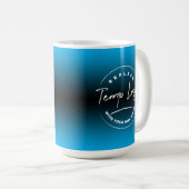 Branded with Your Corporate Logo, Blue Ombre Coffee Mug (Front Right)