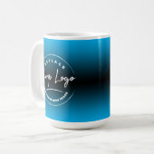 Branded with Your Corporate Logo, Blue Ombre Coffee Mug (Front Left)