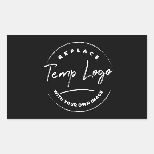 Branded with Your Corporate Logo on Black Rectangular Sticker