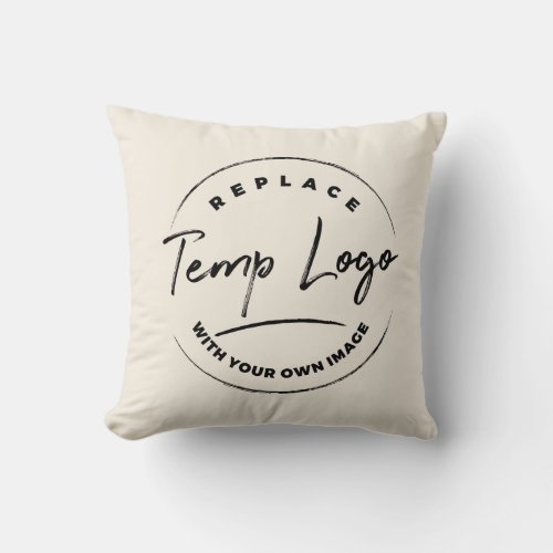 Branded with Your Corporate Logo or Image Cream Throw Pillow