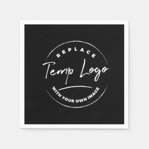 Branded with Your Corporate Logo or Image on Black Napkins