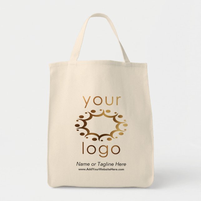 Branded with Your Gold Logo and Customized Details Tote Bag (Front)