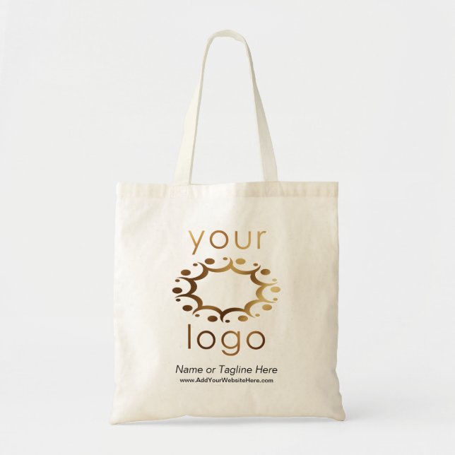 Branded with Your Gold Logo and Customized Details Tote Bag (Front)