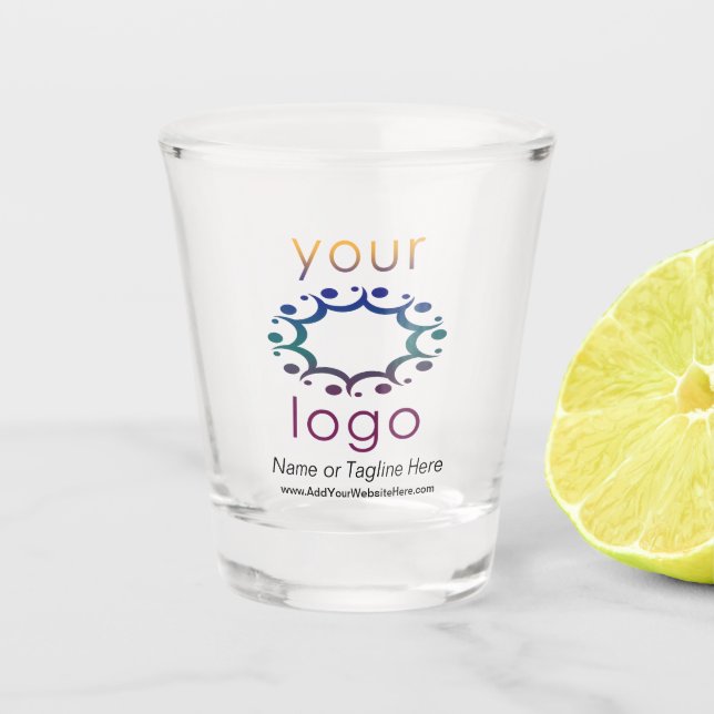 Branded with Your Logo and Customized Details Shot Glass (Front)