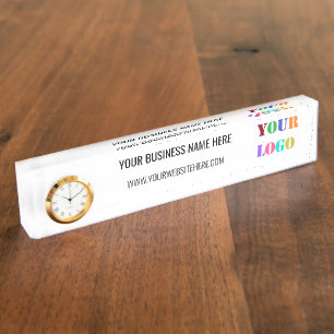 Branded Your Business Logo Custom Text Promotional Desk Name Plate