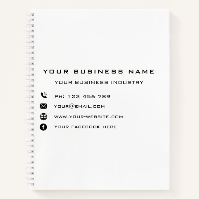Branded Your Business Notebooks Template (Front)