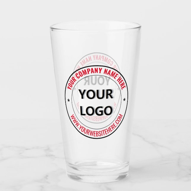 Branded Your Business Promotional Glass Example (Front)