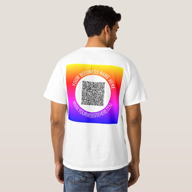 Branded Your Business QR Code T-Shirt Example (Back Full)