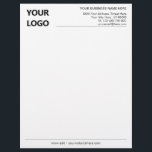 Branded Your Business Stationery Custom Letterhead<br><div class="desc">Custom Fonts / Choose Color - Design Your Own Personalized Professional Business Letterhead example with Company Logo Branded Office Supplies Stationery Letterheads template - Add Your Logo - Image - Photo or QR Code / and Name - Company / Address / Contact Information / more - Resize and move or...</div>