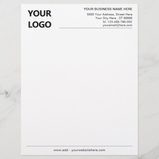 Branded Your Business Stationery Custom Letterhead (Front)