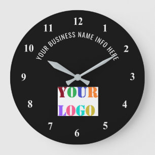 Branded Your Company Logo and Text Clock Example