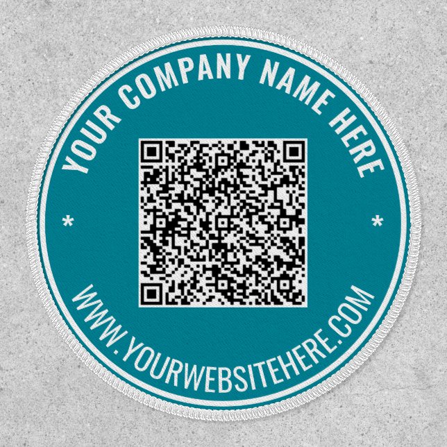 Branded Your Design Custom Text and QR Code Patch (Front)