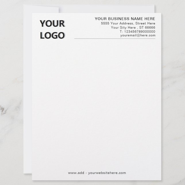 Branded Your Logo and QR Code Letterhead Example (Front)