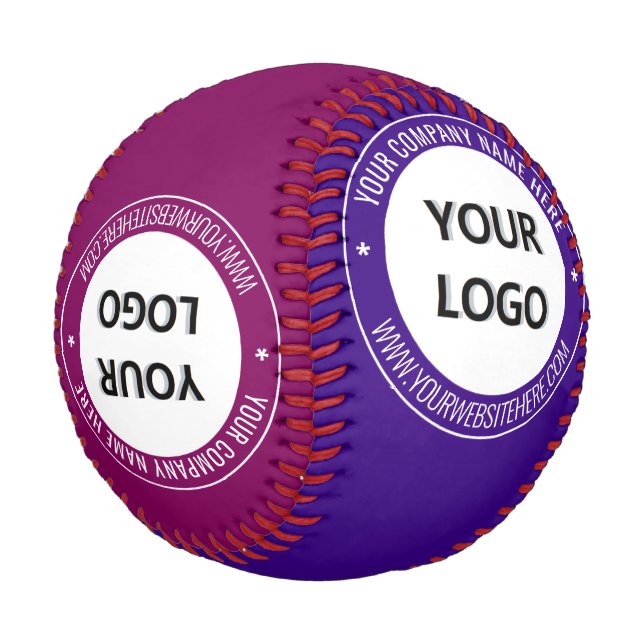 Branded Your Logo and Text Promotional Baseball (Angled)
