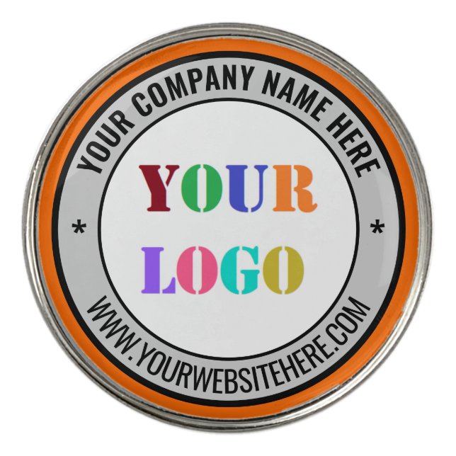 Branded Your Logo Text Golf Ball Markers Example (Front)
