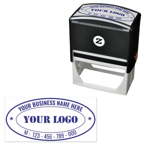 Branded Your Name Logo Business Oval Stamp Example