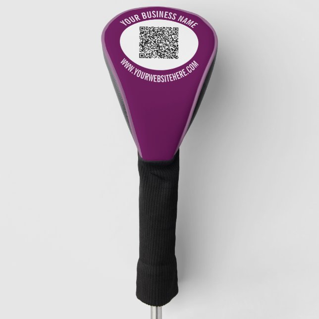Branded Your QR Code and Text Golf Head Cover (Front)