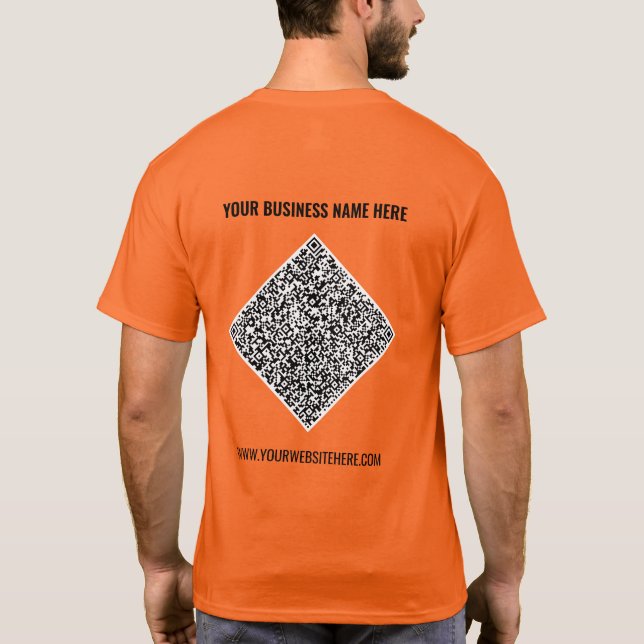 Branded Your QR Code Business T-Shirt Template (Back)