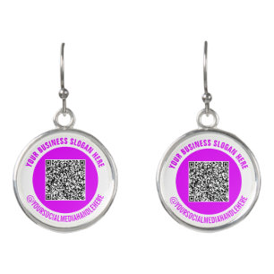 Branded Your QR Code Social Media Earrings Example