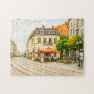 Brandenburg cityscape aquarell havelland view jigsaw puzzle