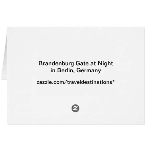 Brandenburg Gate at Night in Berlin, Germany (Back Horizontal)