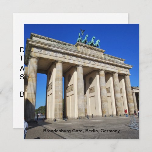 Brandenburg Gate Berlin Germany Invitation