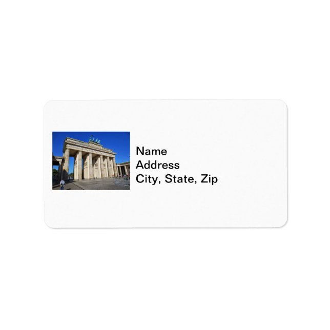 Brandenburg Gate, Berlin, Germany Label (Front)
