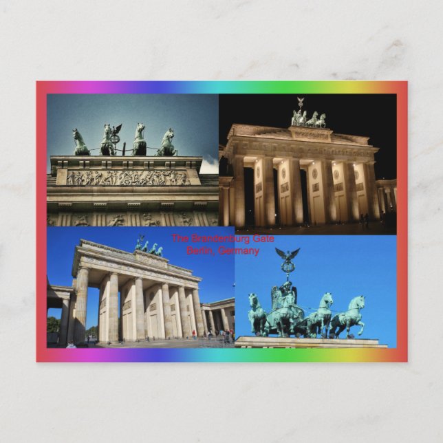 Brandenburg Gate, Berlin, Germany Montage Postcard (Front)