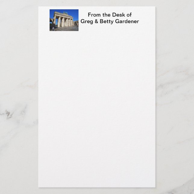 Brandenburg Gate, Berlin, Germany Stationery (Front)