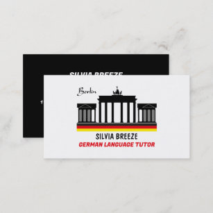 Brandenburg Gate, German Language Tutor, Teacher Business Card