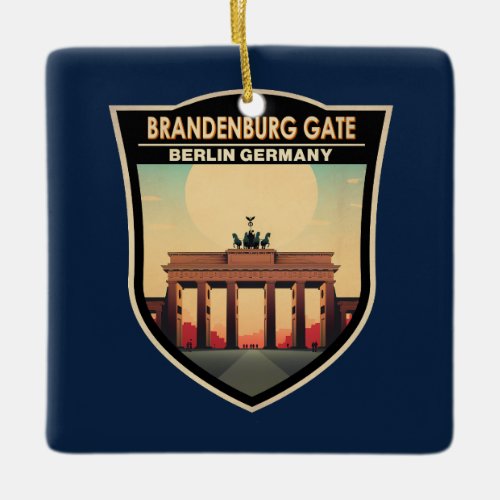 Brandenburg Gate Germany Travel Art Vintage Ceramic Ornament