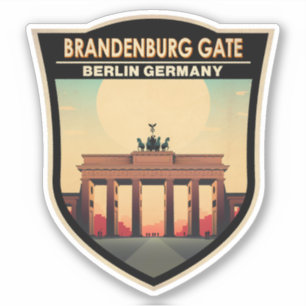 Brandenburg Gate Germany Travel Art Vintage Sticker