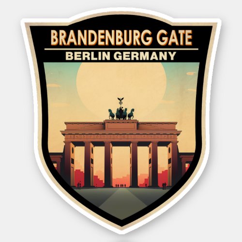Brandenburg Gate Germany Travel Art Vintage Sticker