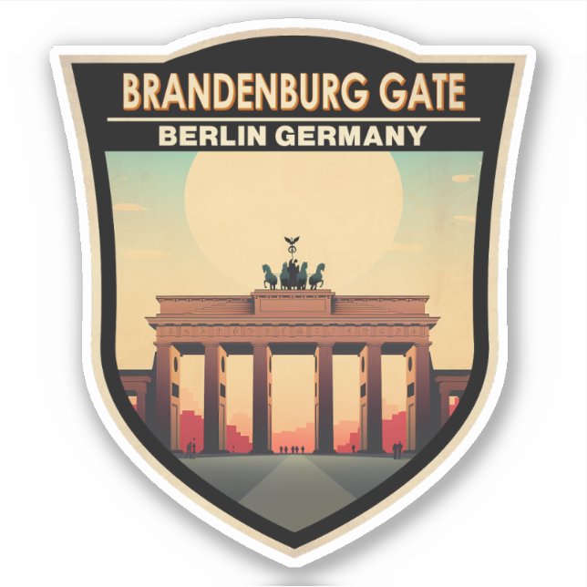 Brandenburg Gate Germany Travel Art Vintage Sticker (Front)