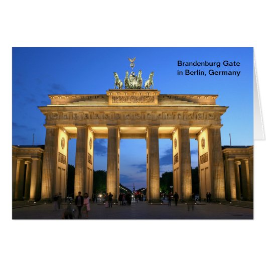 Brandenburg Gate in Berlin, Germany at Night Cards (Front Horizontal)