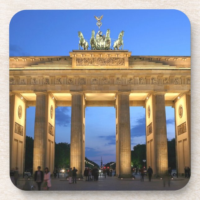 brandenburg gate night drink coaster (Front)