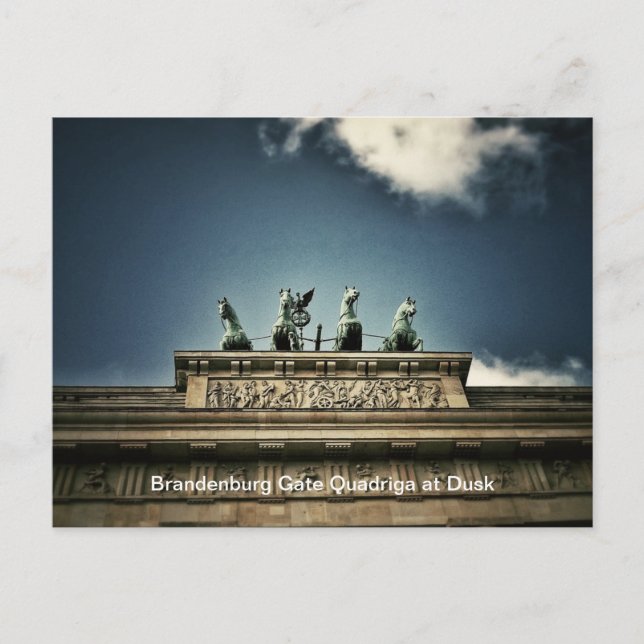 Brandenburg Gate Quadriga View in Berlin, Germany Postcard (Front)