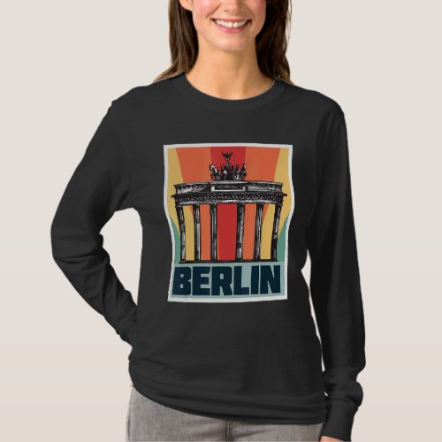 Brandenburg Gate Retro Berlin Pariser Platz In Ger T_Shirt