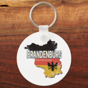 Brandenburg Germany Retro State Map Vintage Keychain
