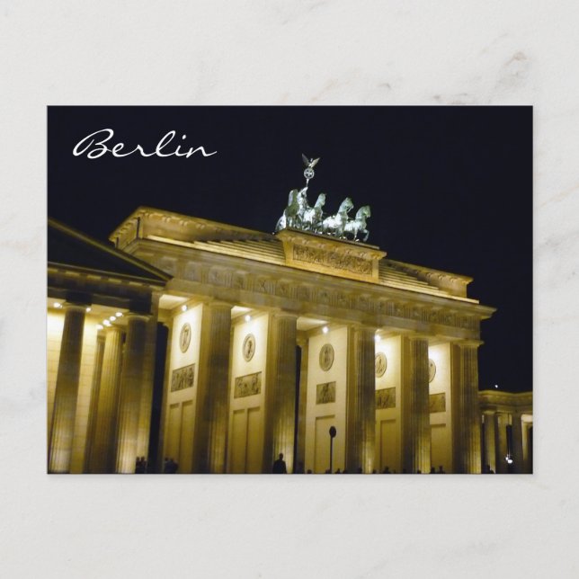 brandenburg night berlin postcard (Front)