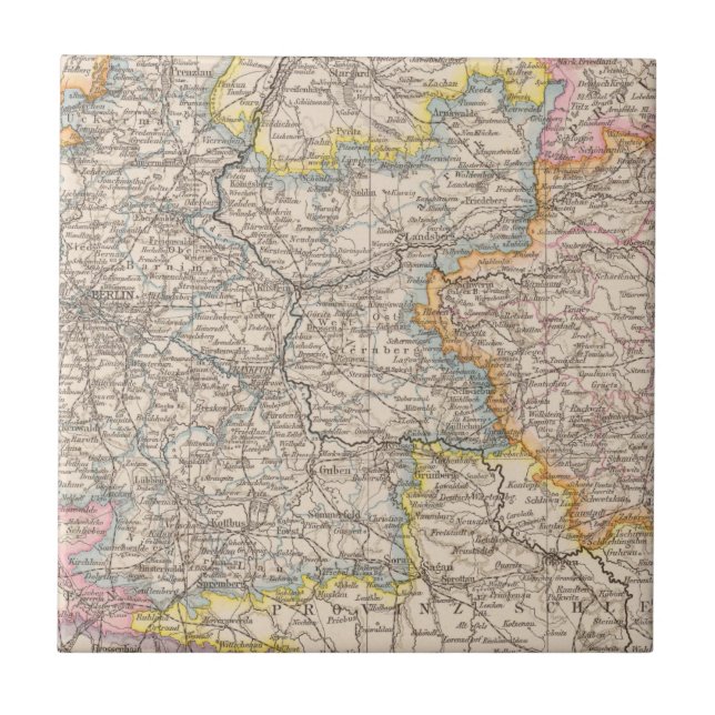 Brandenburg, Posen Atlas Map Ceramic Tile (Front)