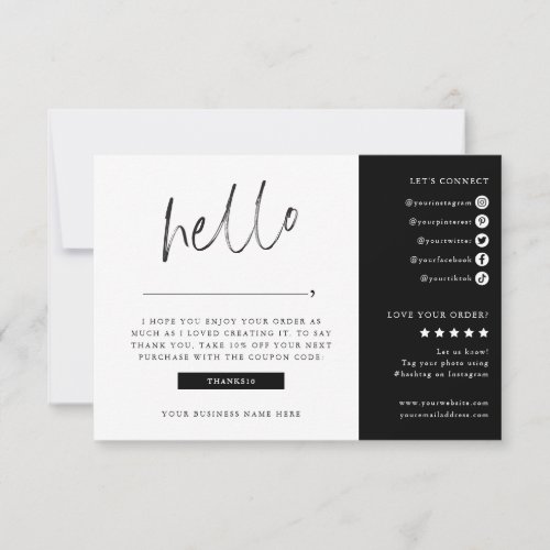 Branding Card Small Business Product Thank You