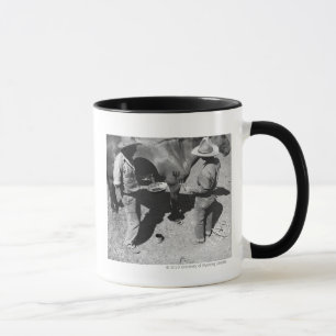 Branding horses with the pitchfork brand mug